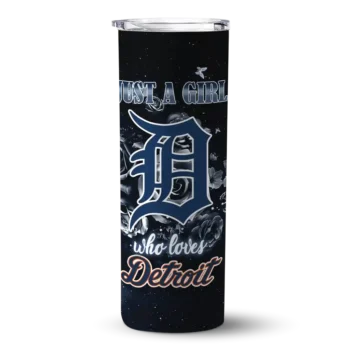 customized detroit tigers rose romance navy black skinny tumbler best selling.webp
