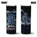 customized detroit tigers rose romance navy black skinny tumbler best selling.webp