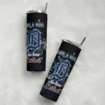 customized detroit tigers rose romance navy black skinny tumbler best selling.webp