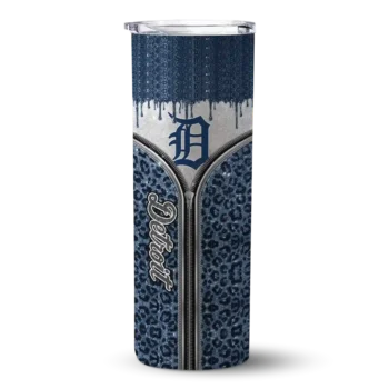 customized detroit tigers sparkle drip navy skinny tumbler best selling.webp