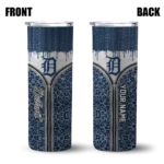 customized detroit tigers sparkle drip navy skinny tumbler best selling.webp