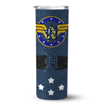 customized detroit tigers star cluster navy skinny tumbler best selling.webp