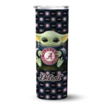 customized detroit tigers yoda cozy navy black skinny tumbler best selling.webp