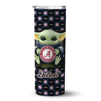 customized detroit tigers yoda cozy navy black skinny tumbler best selling.webp