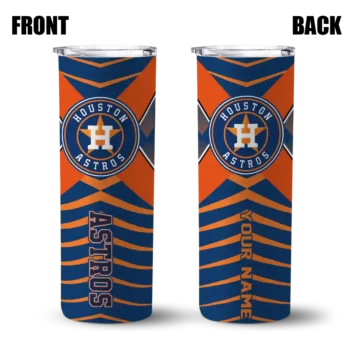 customized houston astros camo texture blue skinny tumbler fashion forward.webp