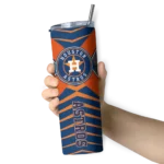 customized houston astros camo texture blue skinny tumbler best selling.webp