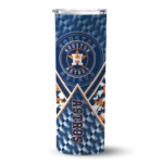 customized houston astros monogram burst blue white skinny tumbler best selling.webp