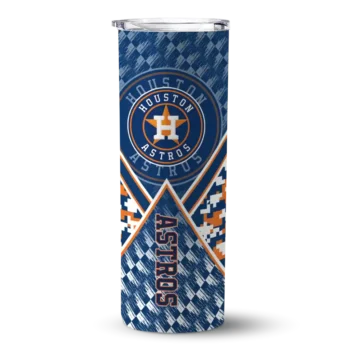 customized houston astros monogram burst blue white skinny tumbler best selling.webp