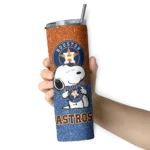 customized houston astros snoopy attitude blue skinny tumbler best selling.webp