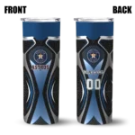 customized houston astros superman emblem blue black skinny tumbler best selling.webp