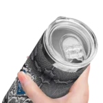 customized kansas city royals chevron v royal blue gray skinny tumbler best selling.webp