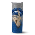 customized kansas city royals sparkle lips royal blue skinny tumbler best selling.webp