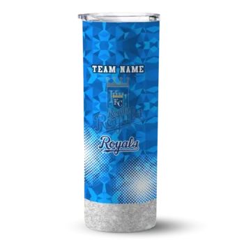 customized kansas city royals starburst tiles royal blue skinny tumbler best selling.webp