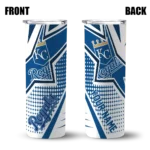 customized kansas city royals web stripes royal blue white skinny tumbler best selling.webp