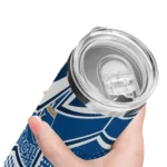 customized kansas city royals web stripes royal blue white skinny tumbler best selling.webp