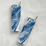 customized kansas city royals web stripes royal blue white skinny tumbler best selling.webp