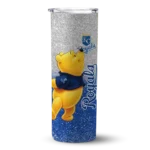 customized kansas city royals winnie the pooh royal blue gray skinny tumbler best selling.webp