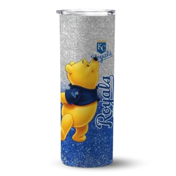 customized kansas city royals winnie the pooh royal blue gray skinny tumbler best selling.webp