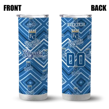customized kansas city royals zipper leopard royal blue skinny tumbler fashion forward.webp