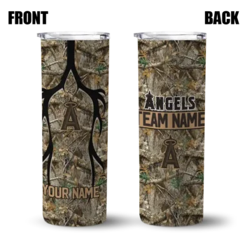 customized los angeles angels antler flow camo skinny tumbler fashion forward.webp