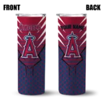 customized los angeles angels chevron stripes blue skinny tumbler best selling.webp