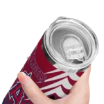 customized los angeles angels chevron stripes blue skinny tumbler best selling.webp