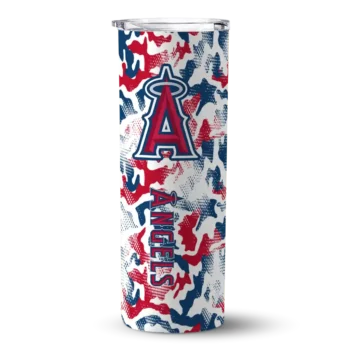 customized los angeles angels claw marks blue white skinny tumbler best selling.webp