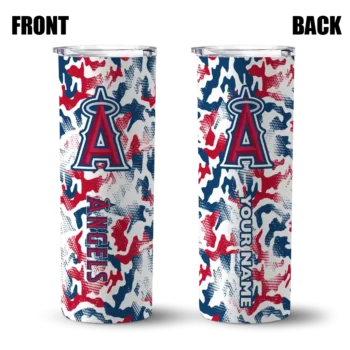 customized los angeles angels claw marks blue white skinny tumbler fashion forward.webp