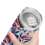 customized los angeles angels claw marks blue white skinny tumbler best selling.webp