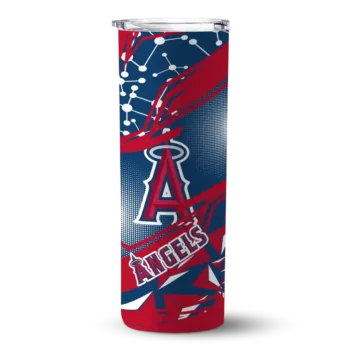 customized los angeles angels helmet clash blue skinny tumbler best selling.webp