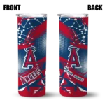 customized los angeles angels helmet clash blue skinny tumbler best selling.webp