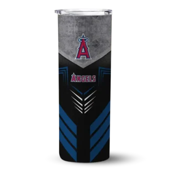 customized los angeles angels hexagon honeycomb blue black skinny tumbler best selling.webp