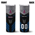 customized los angeles angels hexagon honeycomb blue black skinny tumbler best selling.webp