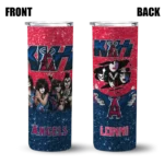 customized los angeles angels kiss band red skinny tumbler best selling.webp
