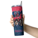 customized los angeles angels kiss band red skinny tumbler best selling.webp