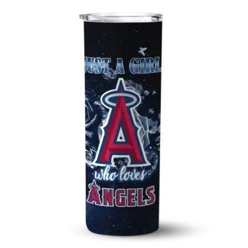 customized los angeles angels rose romance blue black skinny tumbler best selling.webp