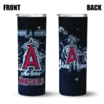 customized los angeles angels rose romance blue black skinny tumbler best selling.webp