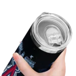 customized los angeles angels rose romance blue black skinny tumbler best selling.webp