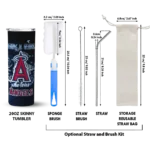 customized los angeles angels rose romance blue black skinny tumbler best selling.webp