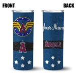 customized los angeles angels star cluster blue skinny tumbler best selling.webp