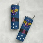 customized los angeles angels star cluster blue skinny tumbler best selling.webp