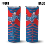 customized los angeles dodgers camo texture blue skinny tumbler best selling.webp