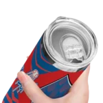 customized los angeles dodgers camo texture blue skinny tumbler best selling.webp