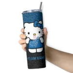 customized los angeles dodgers hello kitty blue black skinny tumbler best selling.webp