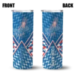 customized los angeles dodgers monogram burst blue white skinny tumbler best selling.webp