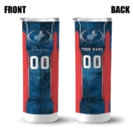 customized los angeles dodgers stacked diamond blue skinny tumbler best selling.webp