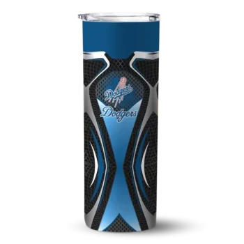 customized los angeles dodgers superman emblem blue black skinny tumbler best selling.webp