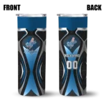 customized los angeles dodgers superman emblem blue black skinny tumbler best selling.webp