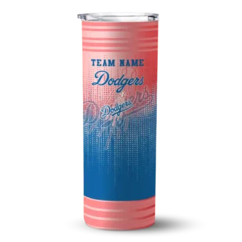 customized los angeles dodgers swirl texture blue skinny tumbler best selling.webp
