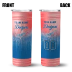 customized los angeles dodgers swirl texture blue skinny tumbler best selling.webp
